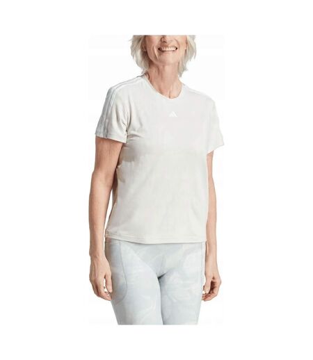 T-shirt Style Triple Rayures Train Essentials Femme Écru Adidas