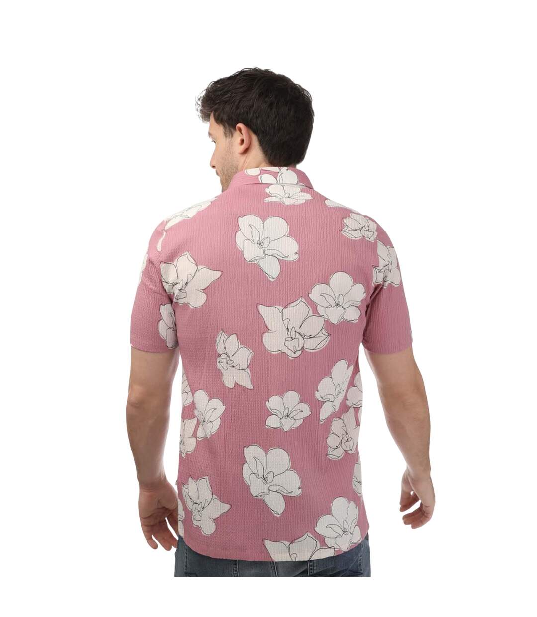 Unisex Adult Coving Floral Seersucker Short-sleeved Shirt Pink Ted Baker-2