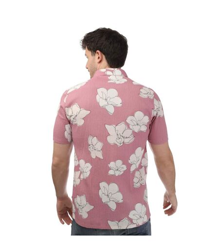 Unisex Adult Coving Floral Seersucker Short-sleeved Shirt Pink Ted Baker
