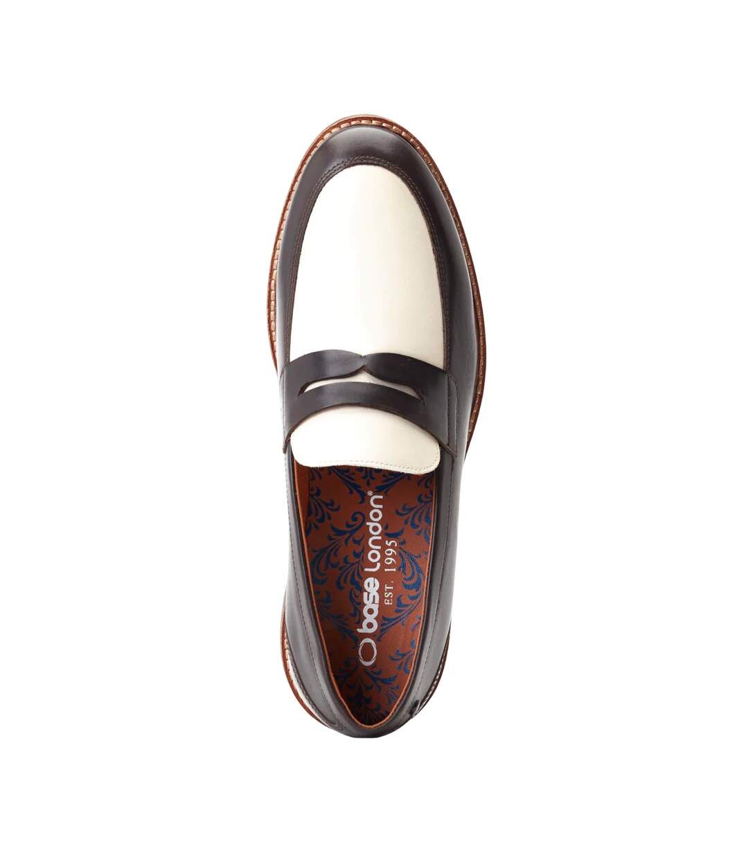 Mocassins penny sid homme marron / beige Base London-4