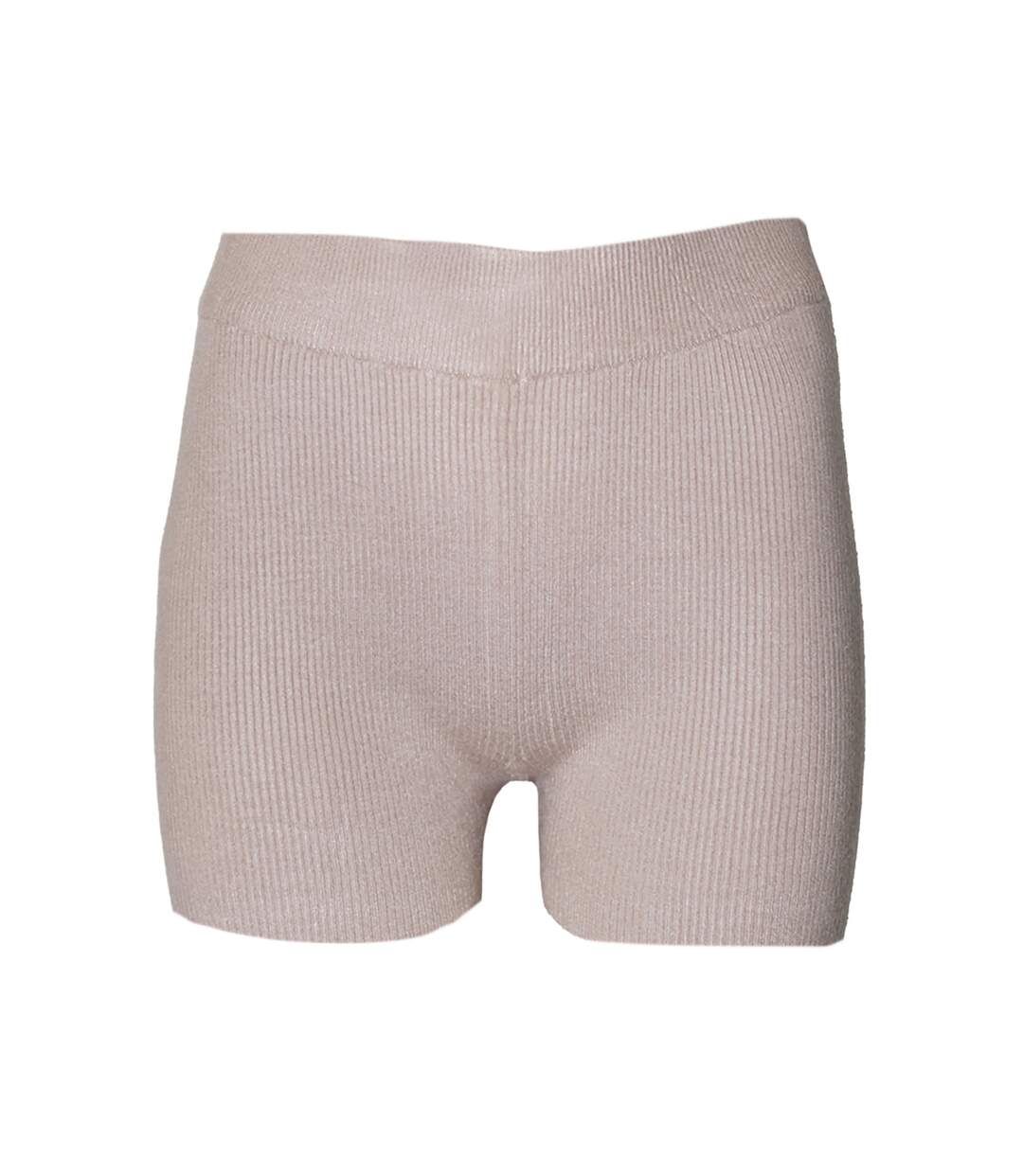 Short tricoté femme taupe Brave Soul-1