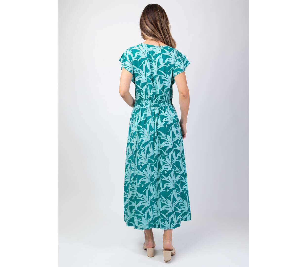 Robe longue été en viscose ARETHA couleur bleu estival Coton Du Monde-4