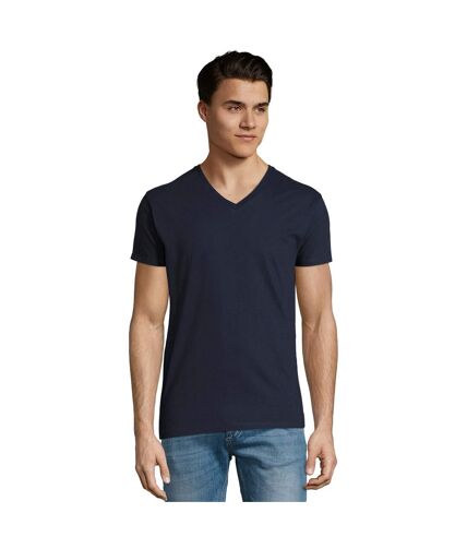 Mens imperial v neck t-shirt french navy SOLS