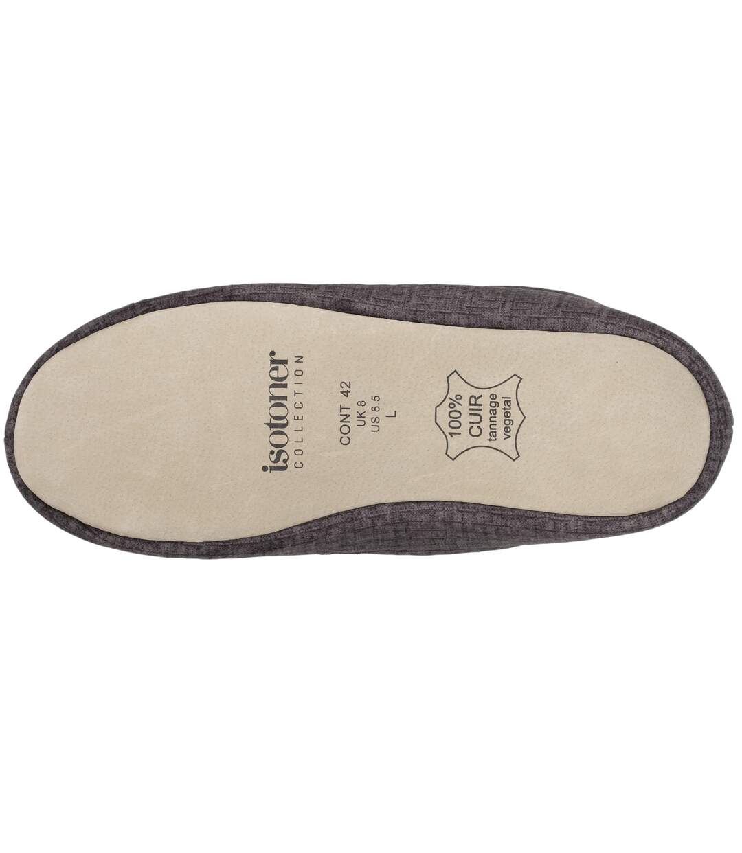 Isotoner Chaussons Mocassins homme ultra confortables et légers, en coton biologique et semelle en cuir-5