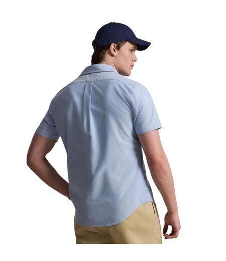 Mens Logo Oxford Short-sleeved Shirt Blue Ralph Lauren