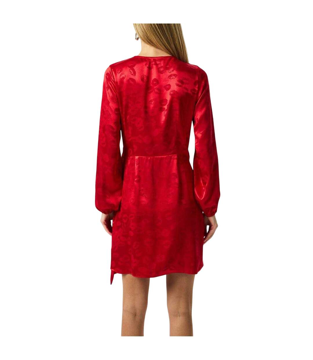 Robe Courte Manches Longues Motif/style Lèvres Vienna Femme Rouge Never Fully Dressed-2