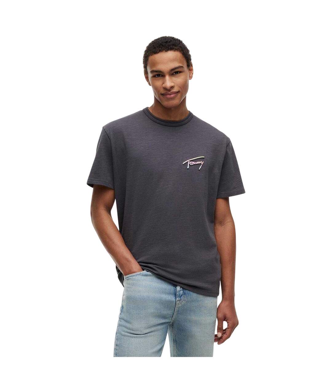 T-shirt Motif/style Signature Homme Noir Délavé Tommy Jeans-4