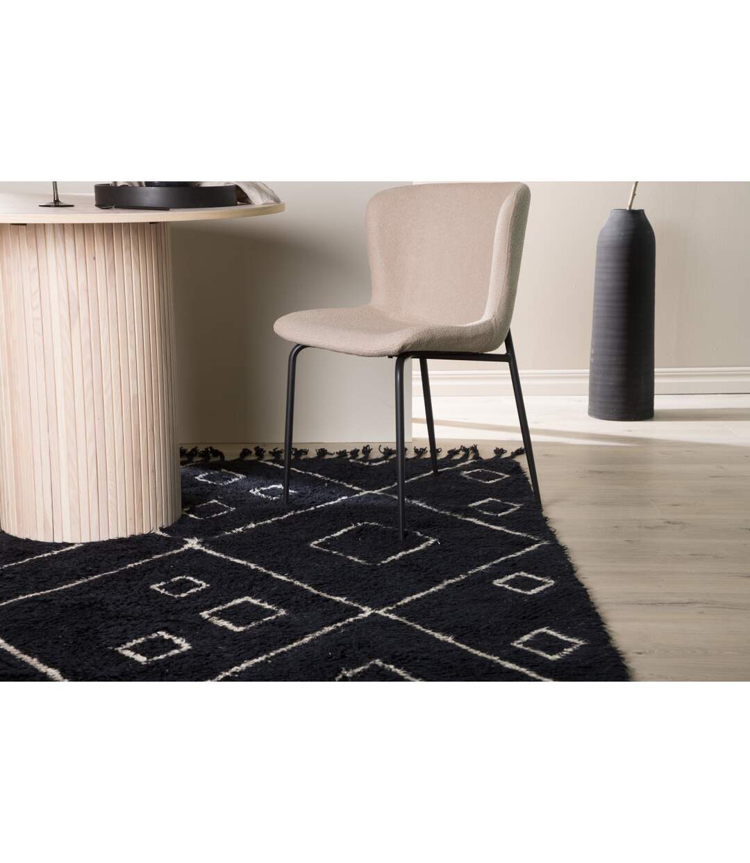 Tapis Déco en Laine David 162x230 Noir-4