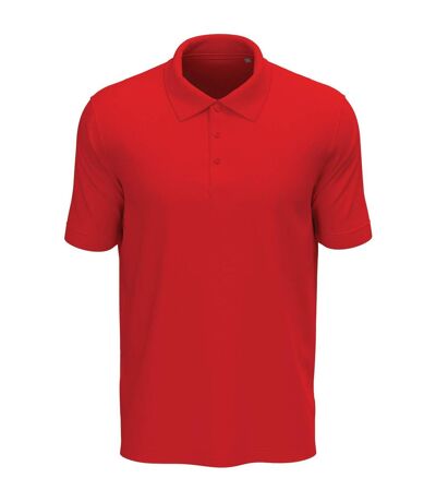 Stars mens harper cotton polo scarlet red Stedman