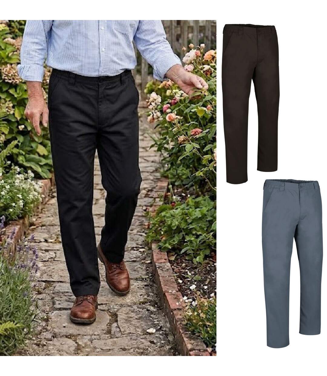 Lot de 2 Pantalons de travail - Homme - COSMO - noir et gris-2