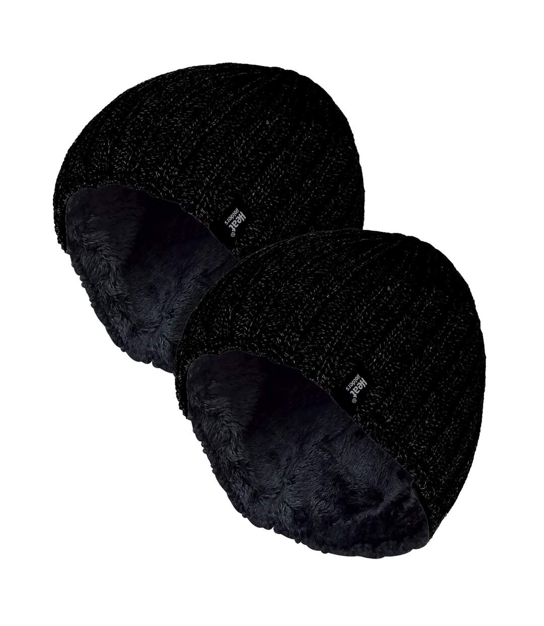 Mens Chunky Soft Winter Ribbed Hat - 2 Pack-1