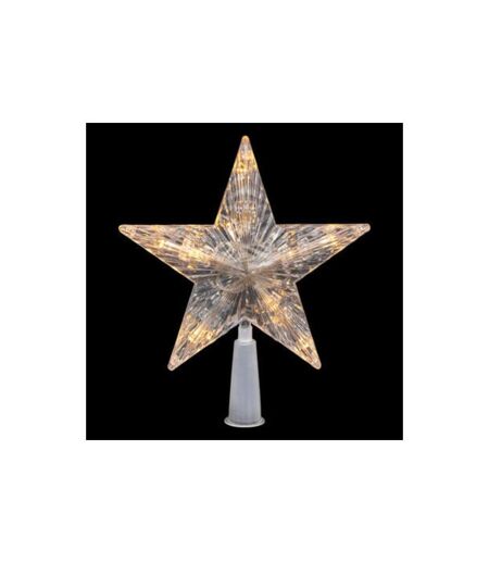 Cimier Sapin Lumineux Étoile 20cm Blanc Chaud