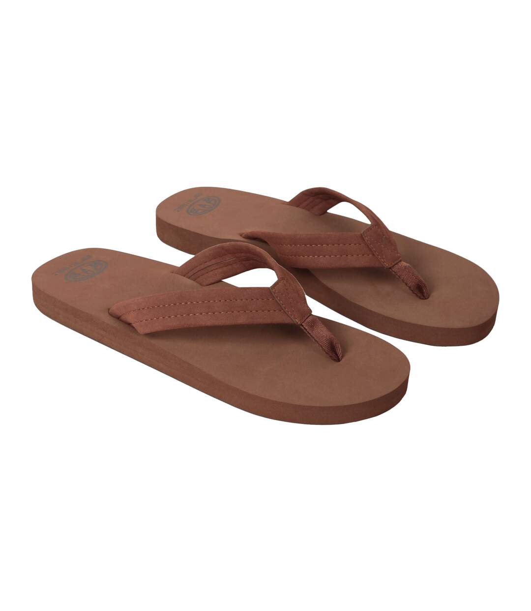 Mens boardwalk recycled flip flops brown Animal