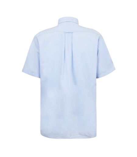 Mens Classic Logo Poplin Short-sleeved Shirt Light Blue Gant