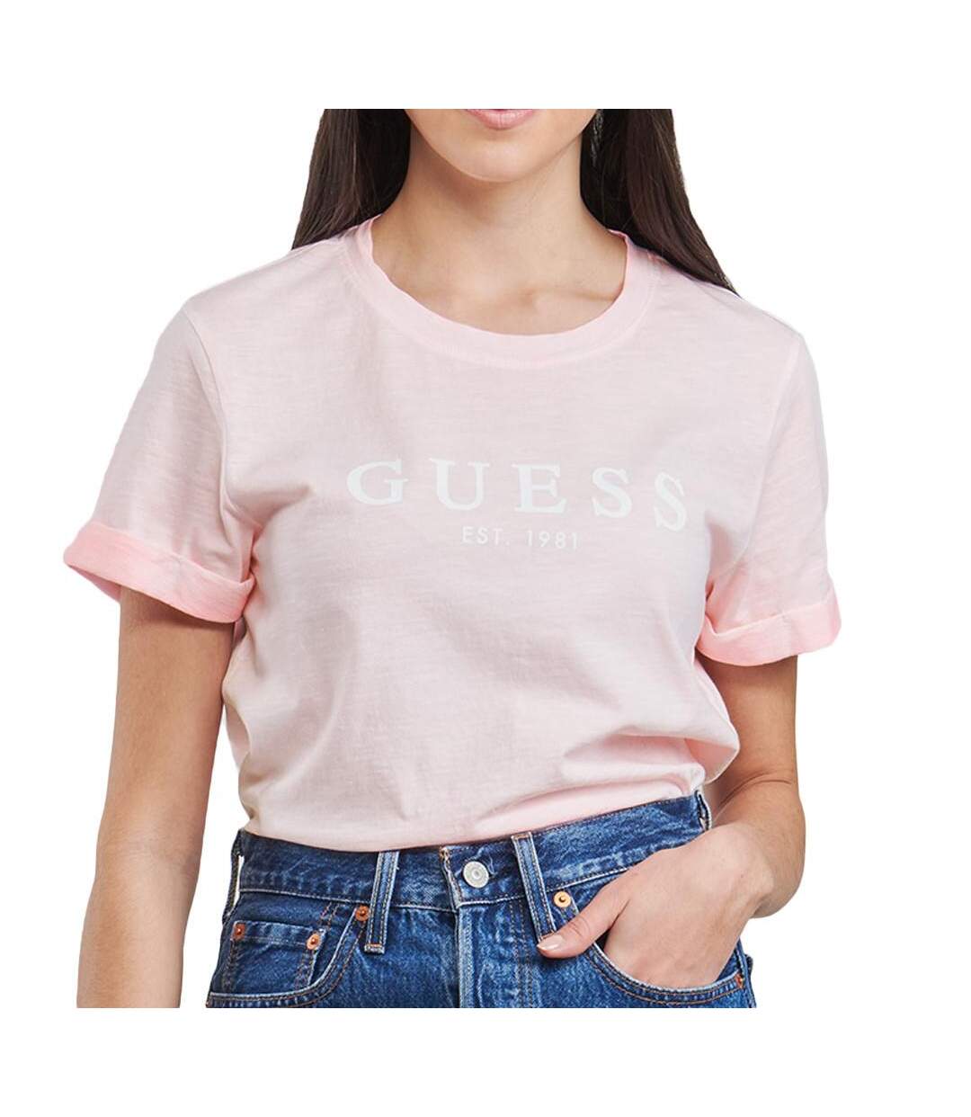 T-shirt Rose Femme Guess 1981 - S-1