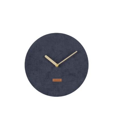 Horloge murale en velours côtelé Corduroy - Diam. 25 cm - Bleu foncé