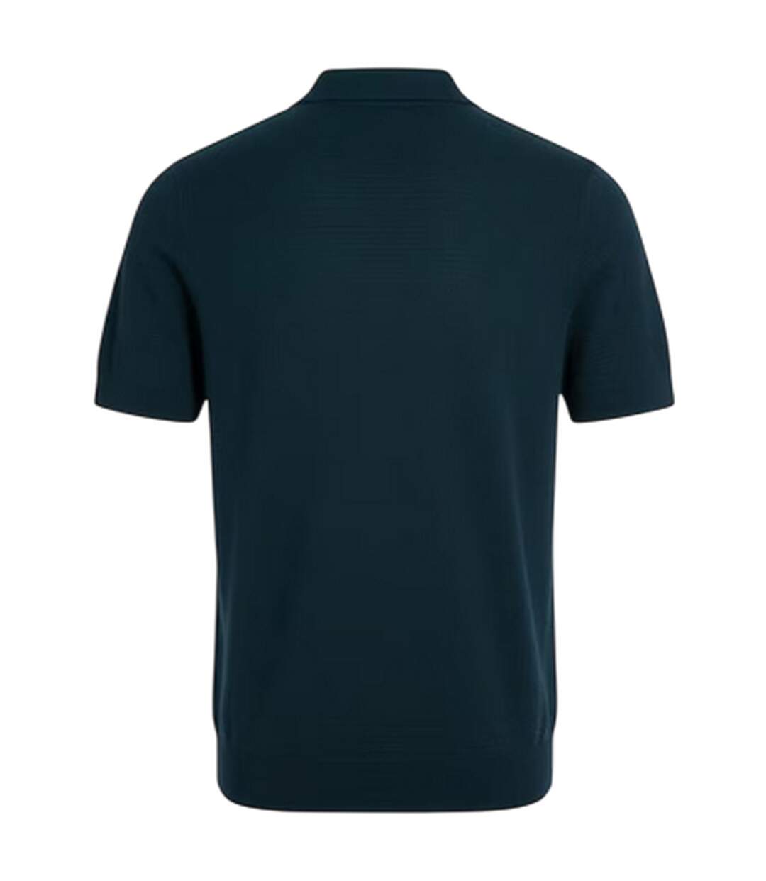 Mens Herringbone Knitted Polo Shirt Blue Lyle & Scott-3