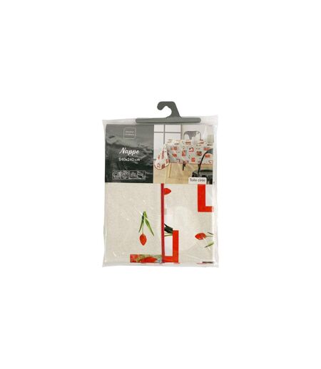 Nappe Toile Cirée Tulipe 140x240cm Rouge