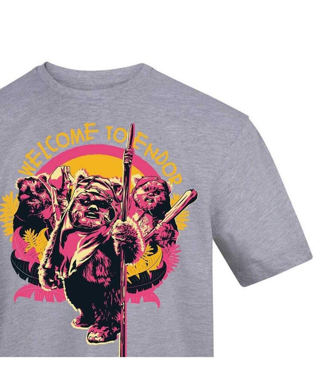 T-shirt Motif Ewok Motif/style Imprimé Graphique Adulte Gris Star Wars-3