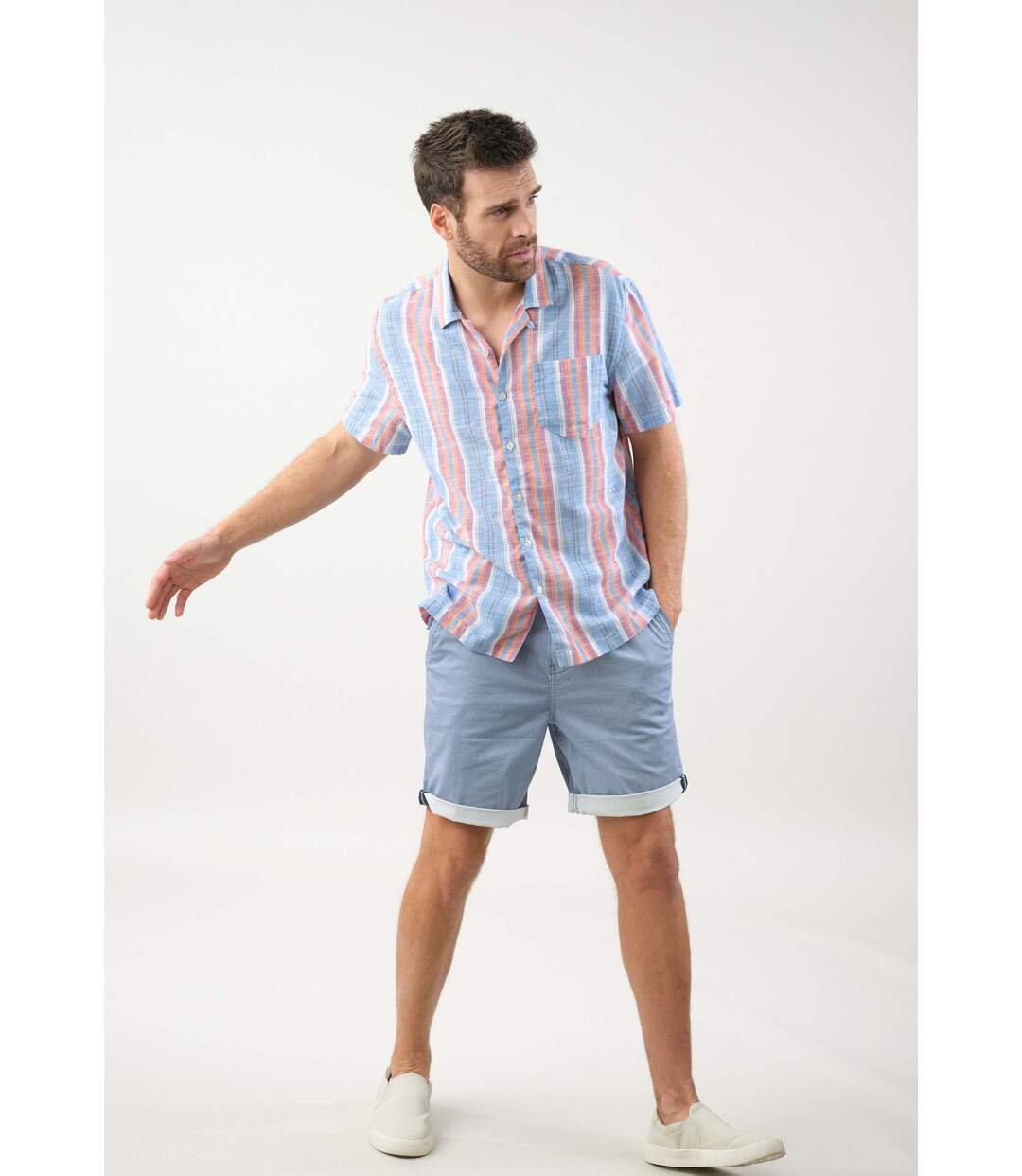 Chemise à rayures pour homme risocol