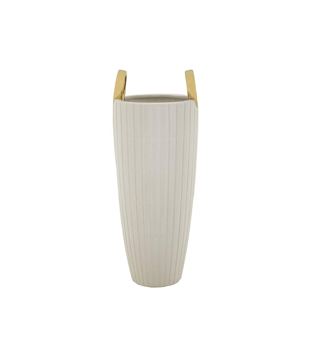 Vase Design en Céramique Shopping 45cm Blanc-2