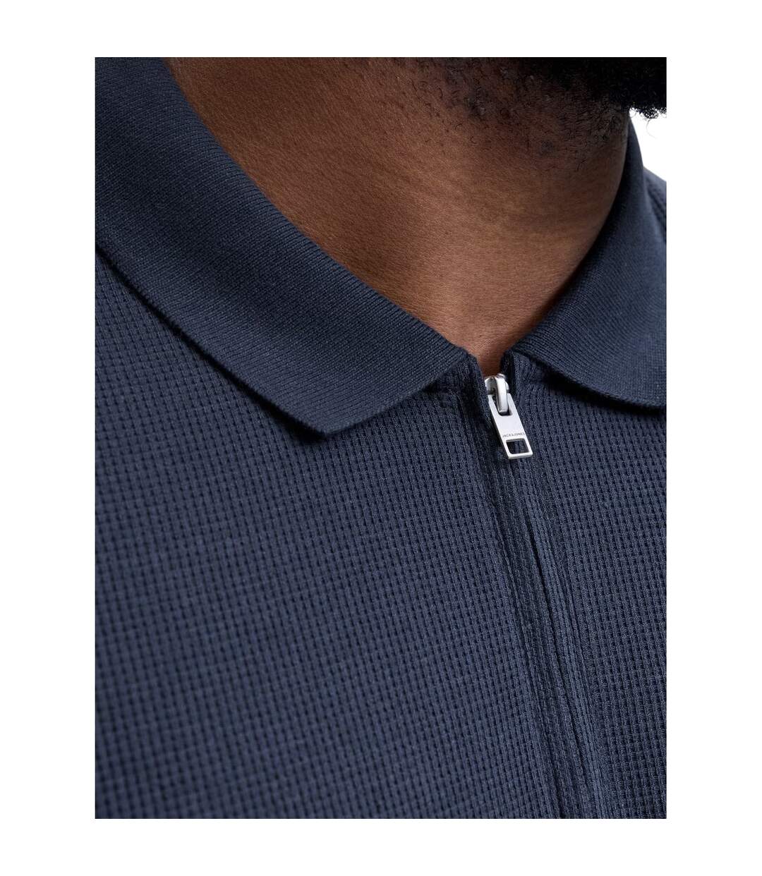 Mens Half Zip Plus Polo Shirt Navy Blazer Jack And Jones-4