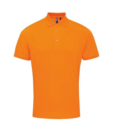 Polo coolchecker homme orange néon Premier