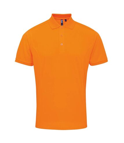 Polo coolchecker homme orange néon Premier