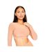 Womens/ladies Crew Neck Long-sleeved Crop Top Camel Missy Empire-2