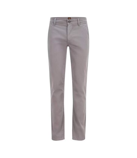 Mens Plain Slim Chinos Dark Grey Boss