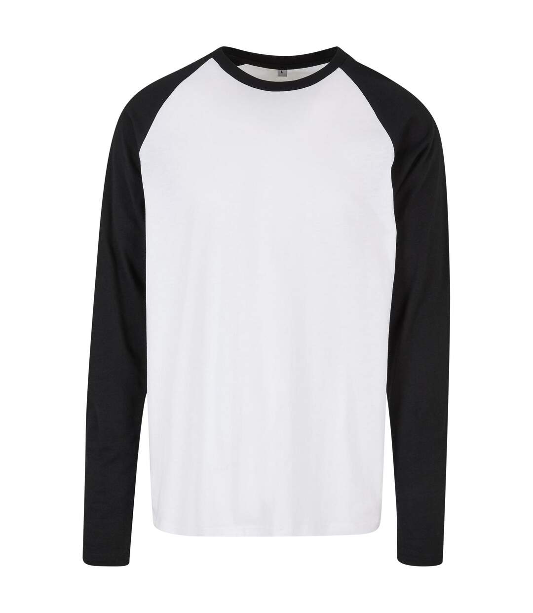 Mens Raglan Contrast Long-sleeve T-shirt Blanc Noir Build Your Brand-1