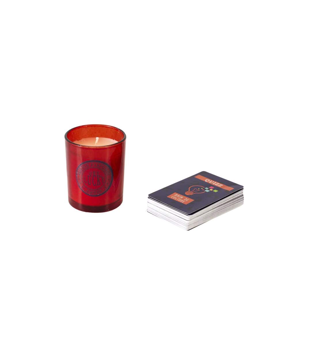 Coffret Bougie Parfumée & Cartes Quizz 7cm Ambre-3