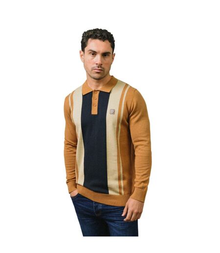 Polo Manches Longues Motif Rétro Aw25 Homme Noir Beige Gris Lambretta