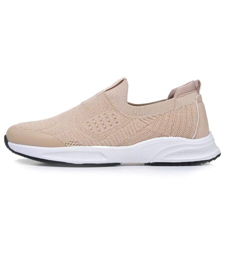 Isotoner Baskets femme maille lurex, slip on, confortable, souple et légères, avec lacets