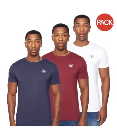 Pack of 3  Mens calyer t-shirt  multicoloured Henleys