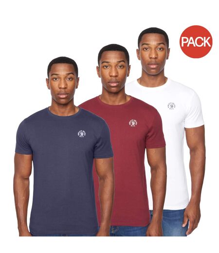 Pack of 3  Mens calyer t-shirt  multicoloured Henleys