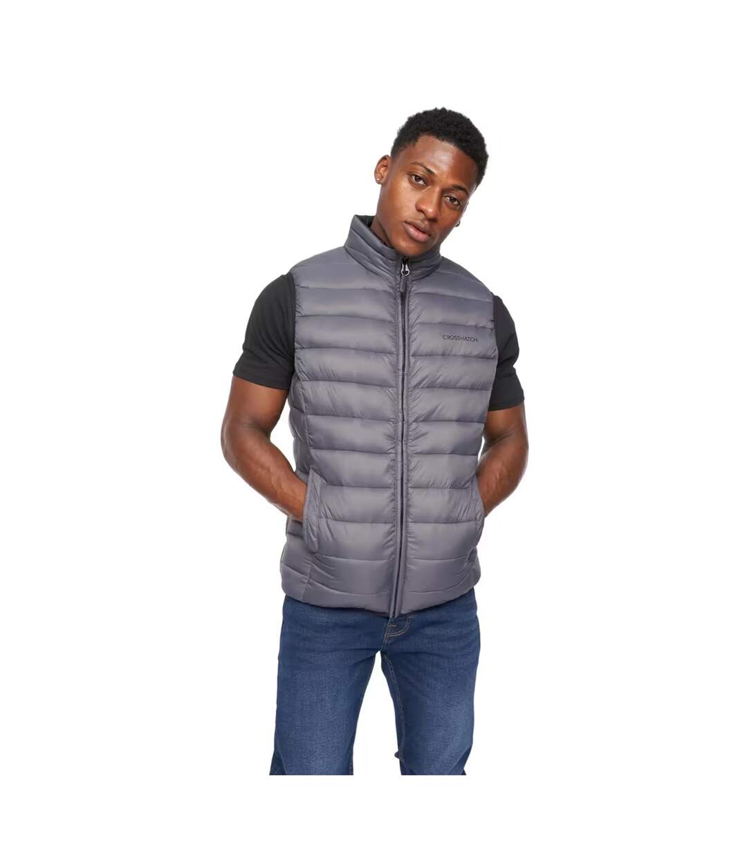 Doudoune Sans Manches Gattering Homme Charbon Camouflage Crosshatch-1