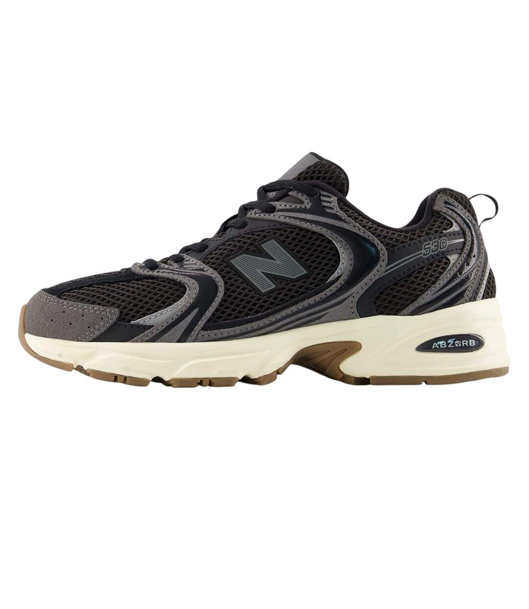 Mens 530 Leather Trainers Black Rock New Balance-2