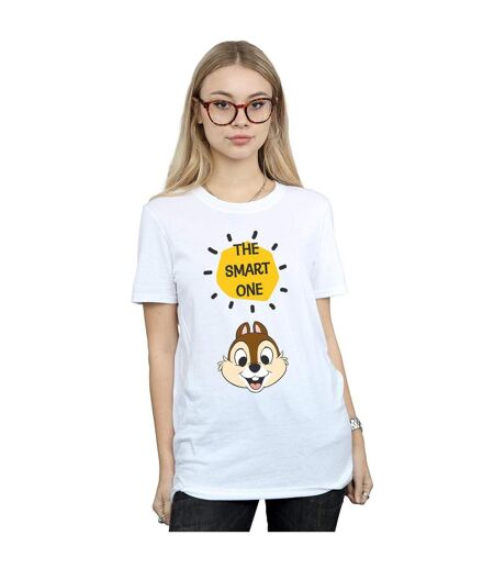 Disney Womens/Ladies Chip N Dale The Smart One Cotton Boyfriend T-Shirt (Blanc) - UTBI36718