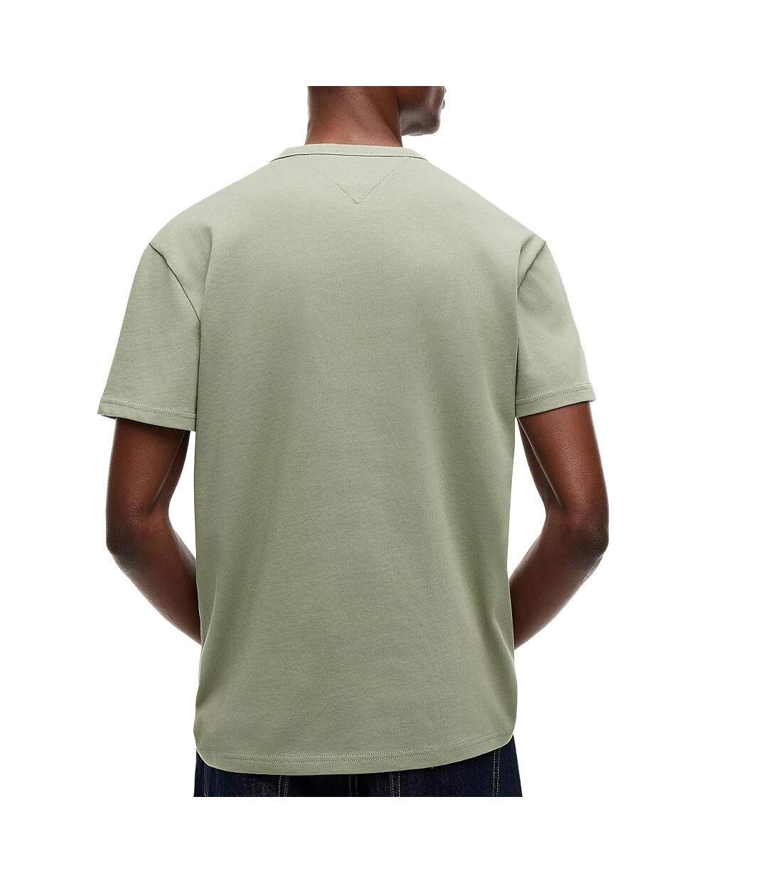 T-shirt vert homme tommy jeans reg badge dm0dm20322-2