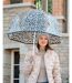Isotoner Parapluie femme canne automatique, cloche transparente, résistance au vent-2