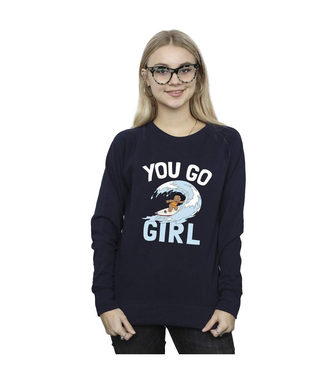 Disney - Sweat LILO AND STITCH YOU GO GIRL - Femme (Bleu marine) - UTBI22563-1