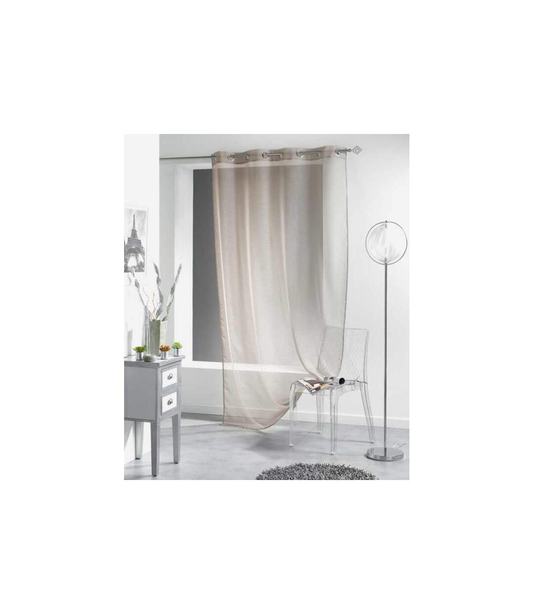 Rideau Voilage Lisséa 140x240cm Taupe-1