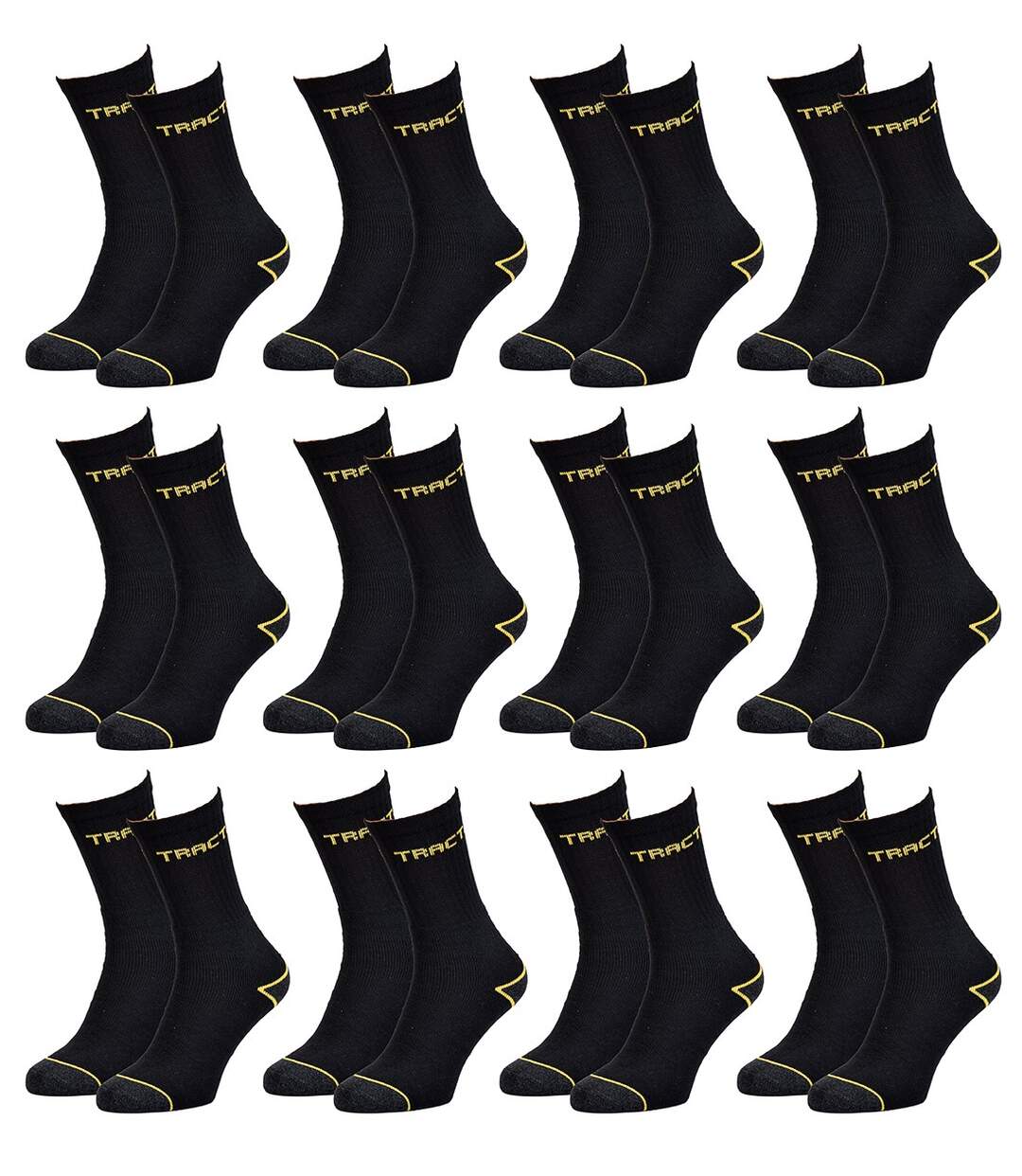 Chaussettes de Travail TRACTO pour Homme Résistance et Qualité Pro Pack de 12 TRACTO-1