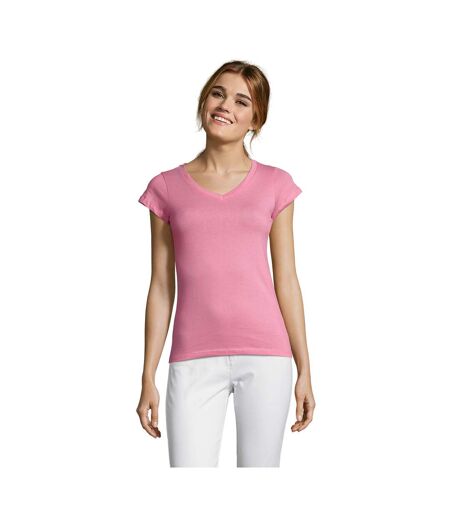 T-shirt Moon Femme Rose Orchidée SOLS
