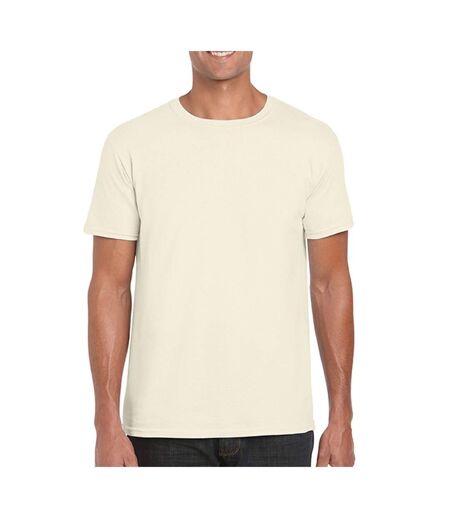 Mens soft style ringspun t shirt natural Gildan