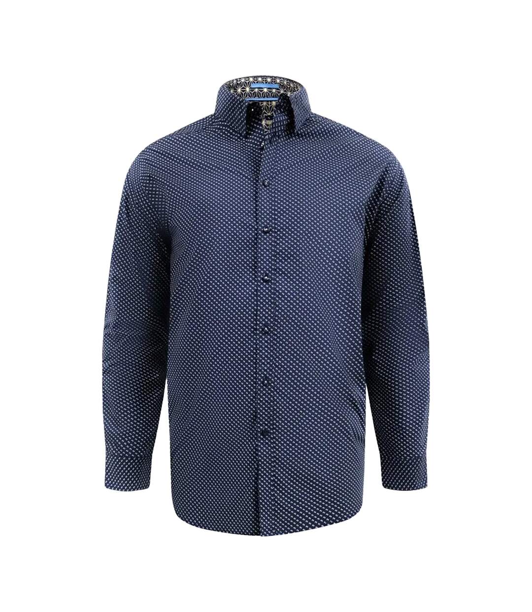 Mens Powell D555 All-over Print Kingsize Shirt Navy Duke-2