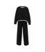 Ensemble Haut Et Bas Manches Longues Femme Noir Blanc Miso-1