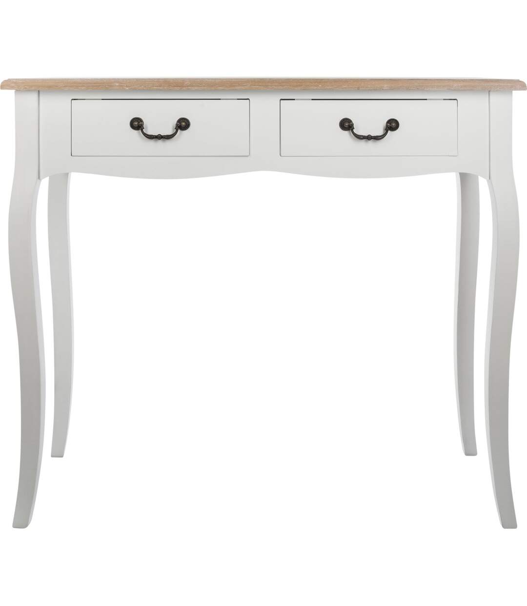 Console Chrysa - 2 tiroirs - Blanc et Bois-2