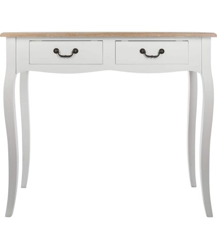 Console Chrysa - 2 tiroirs - Blanc et Bois